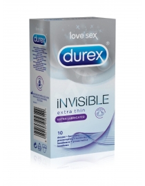 Prezervatīvi Durex Invisible Extra lube 10 gab.